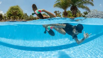 Underwater skateboarding